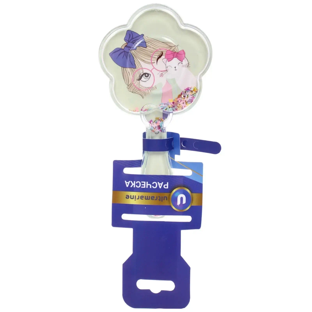 Расческа массажная детская «ФРАТТИ БУМ», девочка Аля, форма цветочек, 16*8см (блистер Ультрамарин)