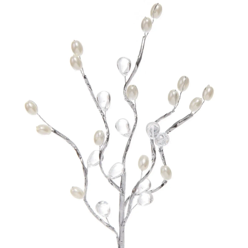 Ветка декоративная «Переливы» 30 см, Серебро