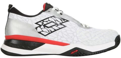 Мужские кроссовки теннисные Lotto Raptor Hyperpulse 100 Speed M - all white/all black/flame red