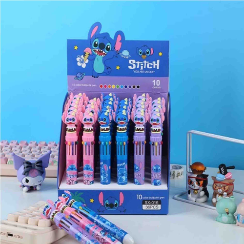 Ручка 10 цветов Стич