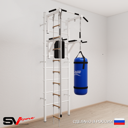 Шведская стенка Sv Sport 5753 (Турник стандарт/Брусья/Канат/Лестница/Цепь/Мешок 30кг)