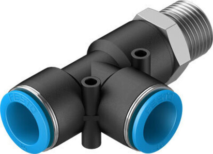 QSTL-1/2-16 Тройник с цанговым зажимом и резьбой