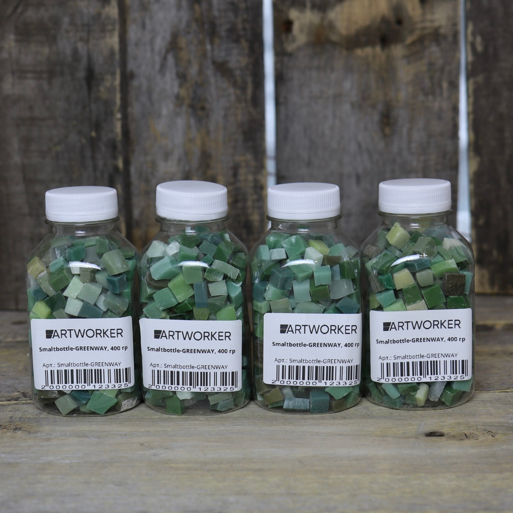 Смальта колотая зеленого цвета