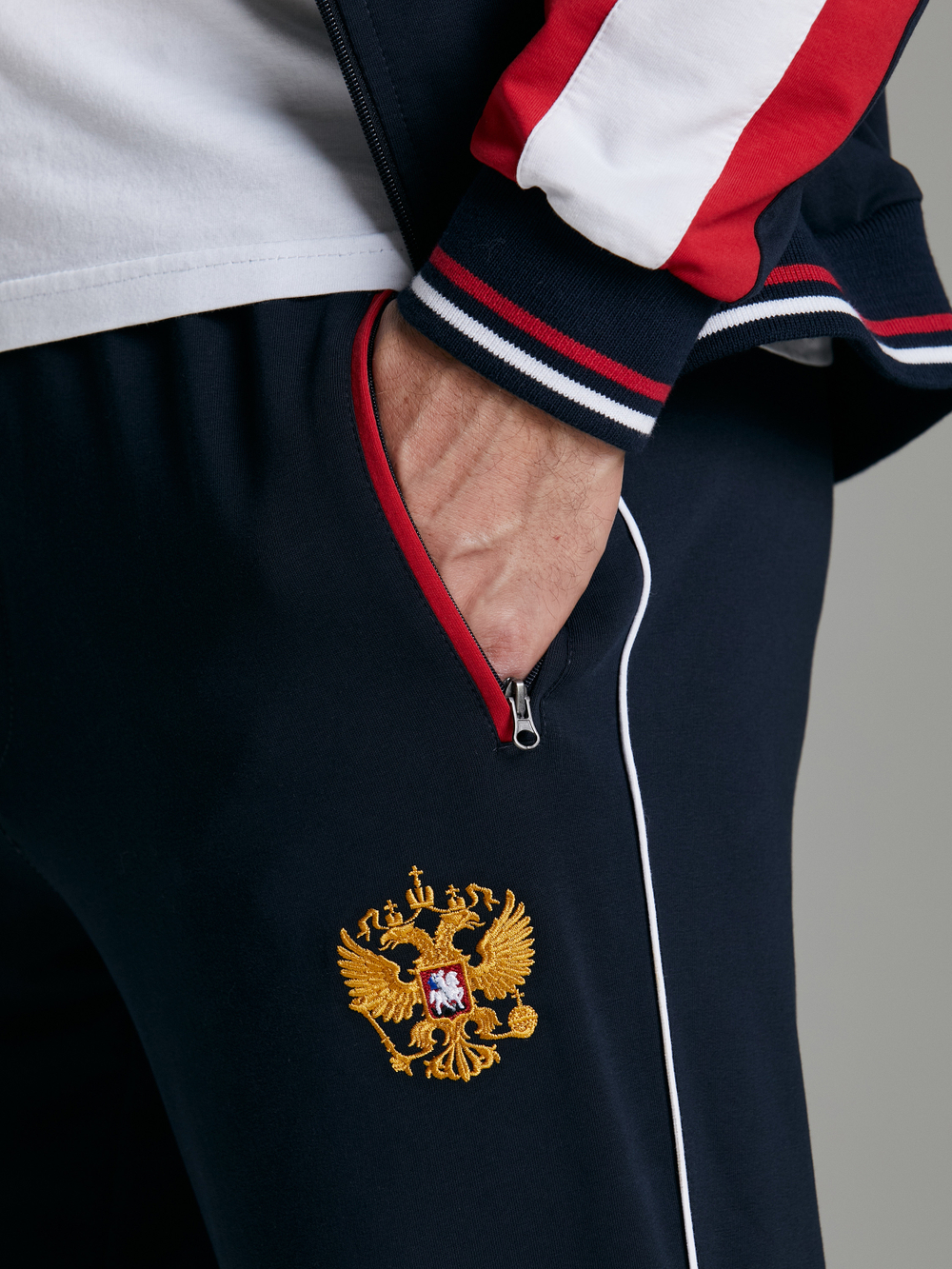 Спортивный костюм мужской RUSSIA 11M-00-454/2 темно-синий