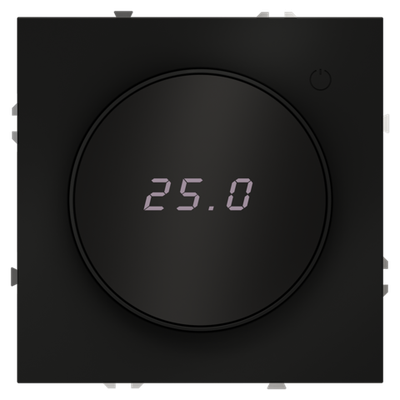 Терморегулятор электронный VOLTUM S70 с индикацией и датчиком, для теплого пола, (черный матовый)