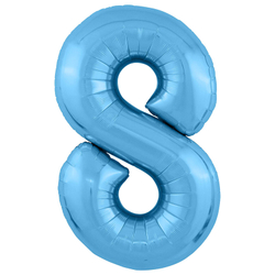 Фольгированная цифра, цвет Голубой 102 см