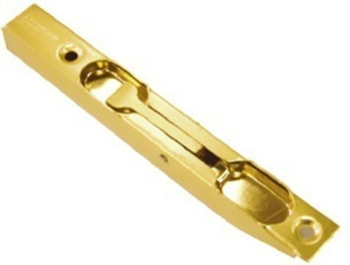 [ТОВАРА НЕТ В НАЛИЧИИ] Ригель торцевой Ренц 14см, цвет латунь блестящая (гарантия - 12 месяцев)