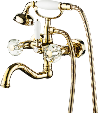 09036-Е Смесител 2-ух руч. для ванны ЗОЛОТО GANZER  (6/1шт)