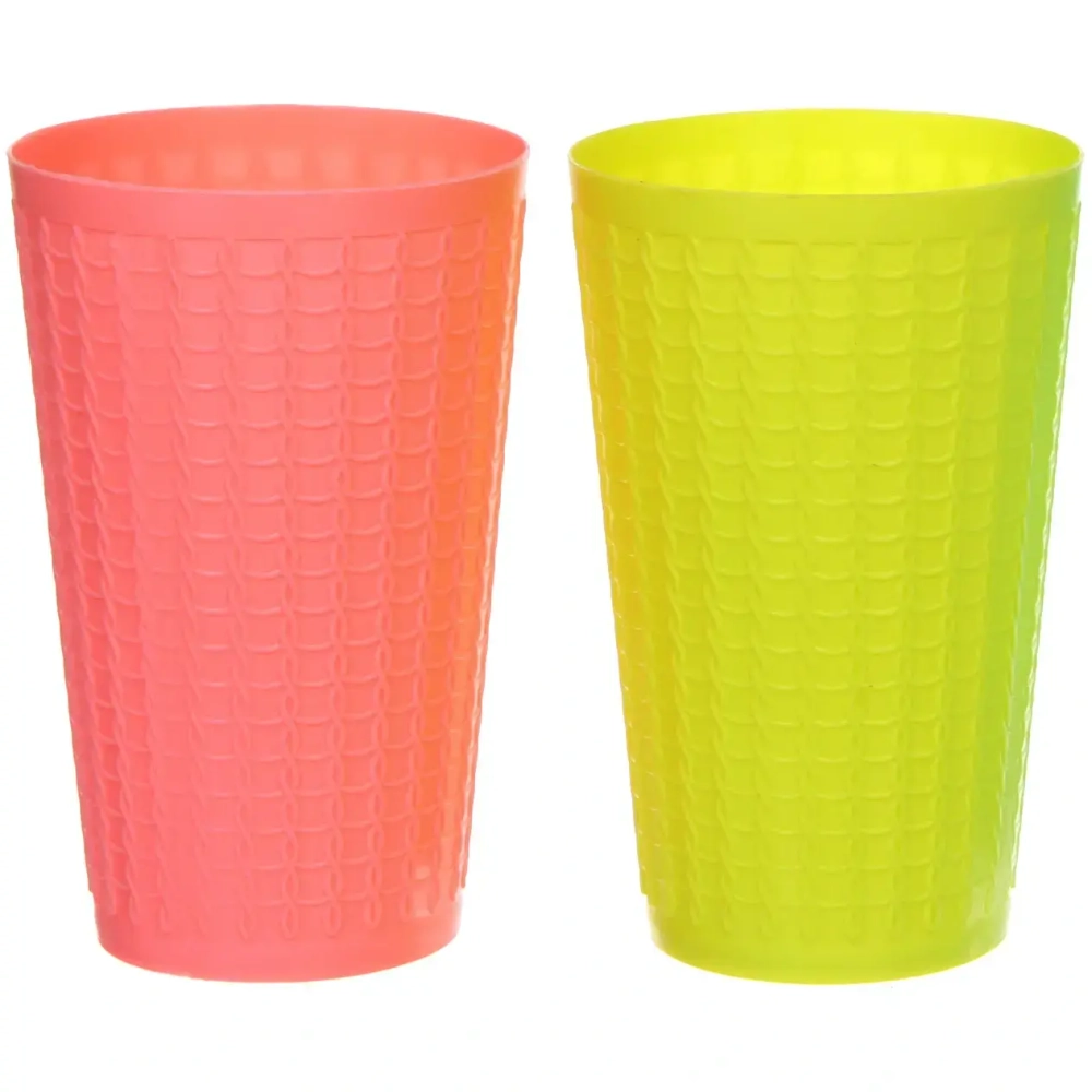 Стакан пластиковый 500мл «Плетение» в наборе 4шт, микс цветов