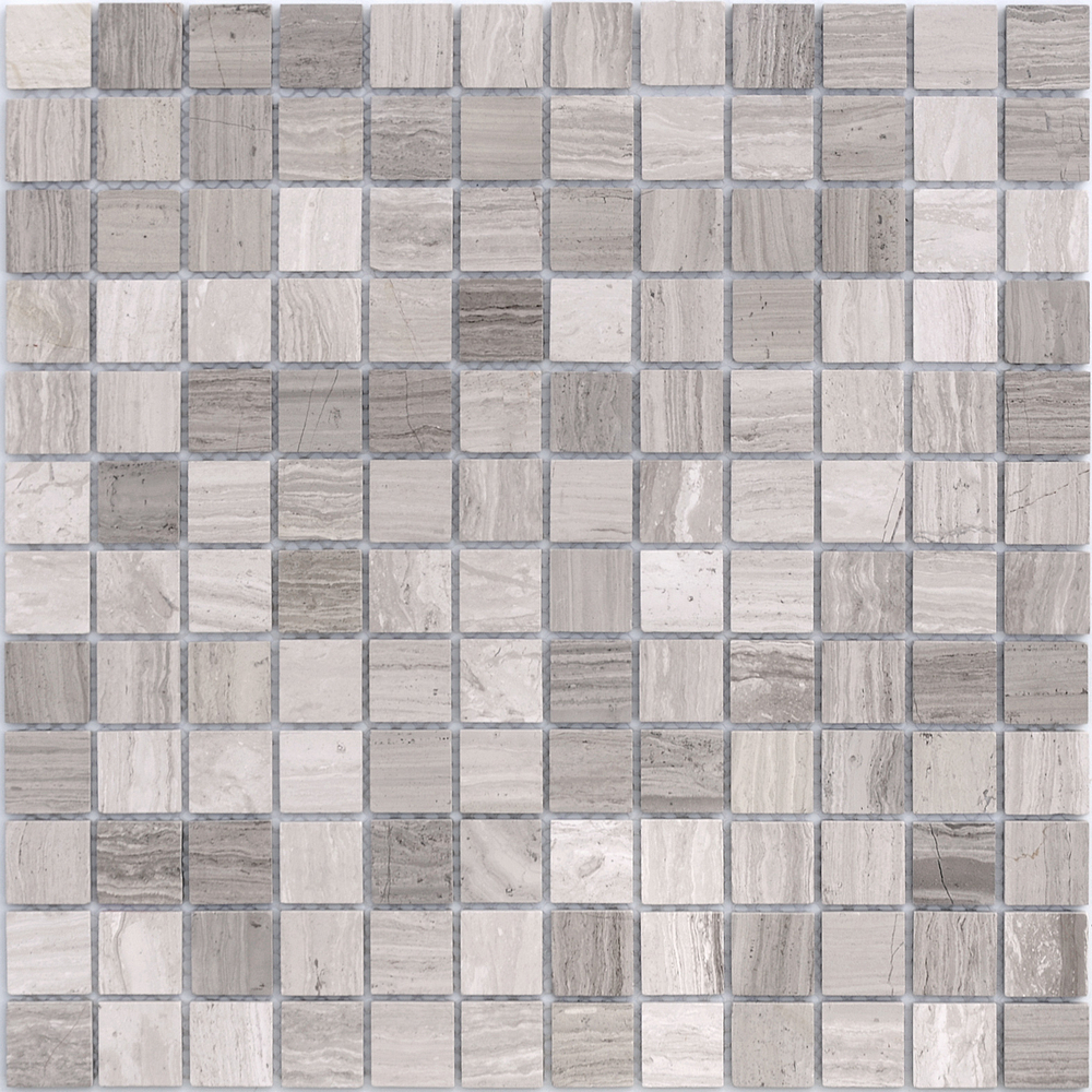 Мозаика LeeDo Caramelle: Pietrine - Travertino Silver полировн-я 29,8x29,8х0,7 см (чип 23х23х7 мм)