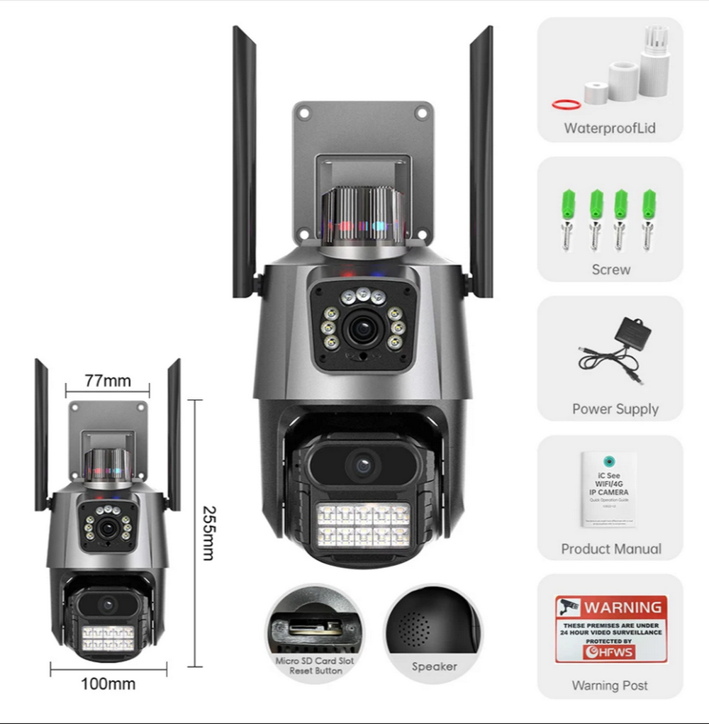 Wi-Fi Камера видеонаблюдения с 2-мя объективами 6MP FaizFull FT105