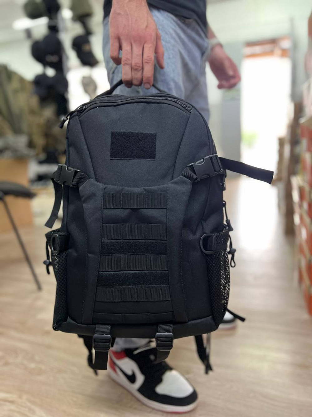 Универсальный тактический рюкзак 30-35л / чёрный