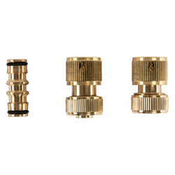 Набор для подключения шланга 1/2, переходник, 2 соединителя, аквастоп, латунный Palisad