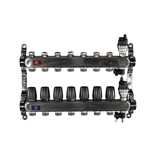 Коллекторная группа без расходомеров "КВАДРАТ" из нержавеющей стали 1" 7 ходов, KBS5007