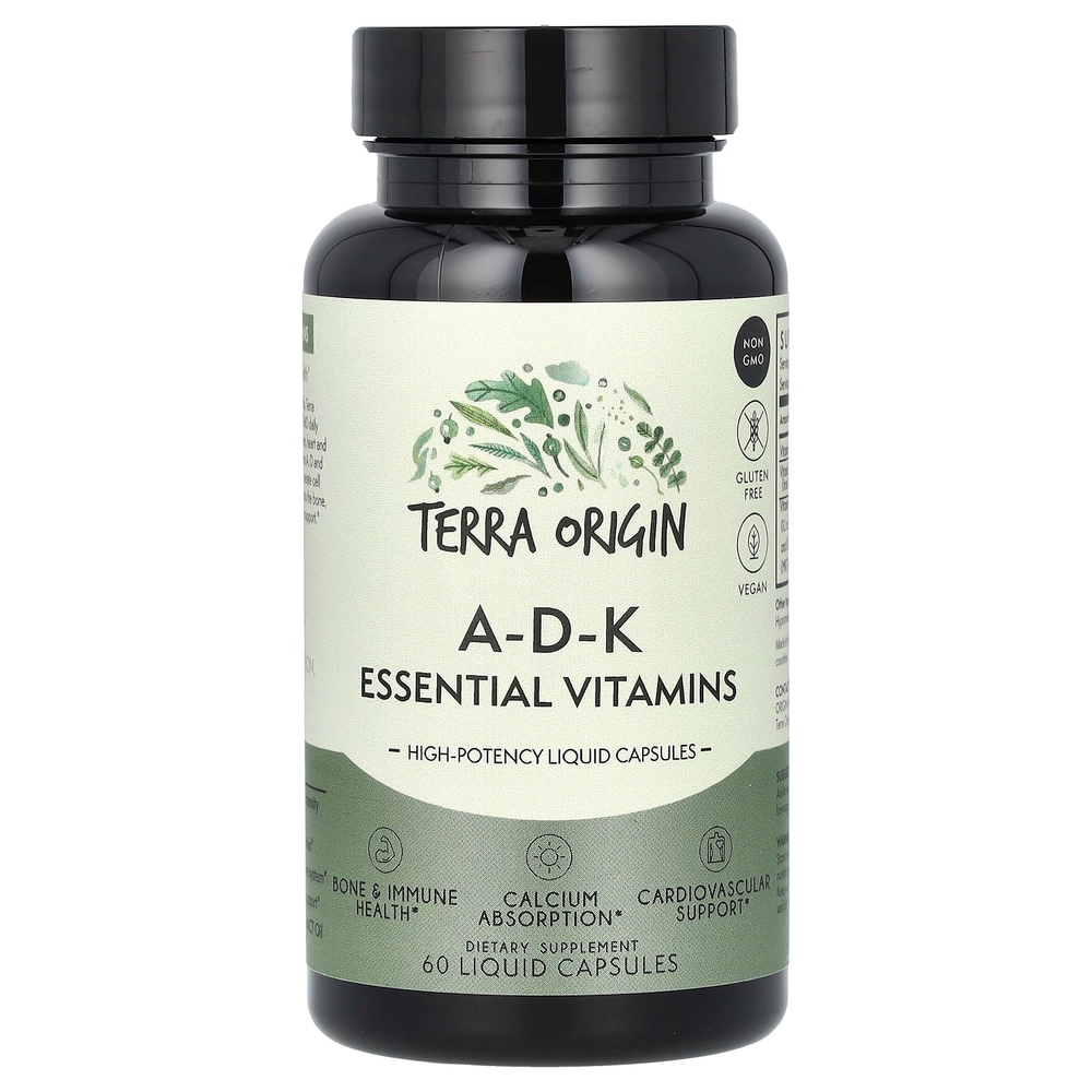 Terra Origin, ADK Essential Vitamins, 60 жидких капсул