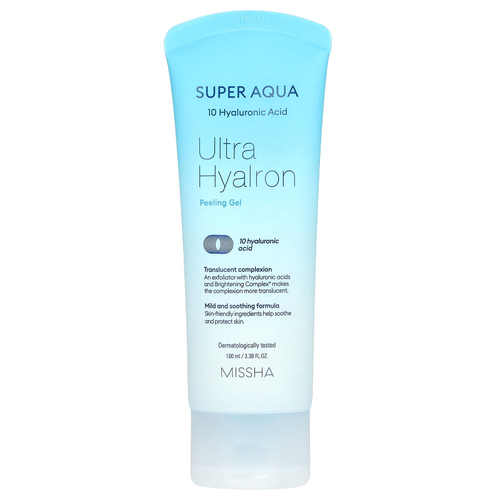 Missha, Super Aqua, Ultra Hyalron, гель-пилинг с гиалуроновой кислотой, 100 мл (3,38 жидк. унций)