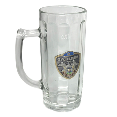 Пивная кружка с накладкой "За ВДВ!"