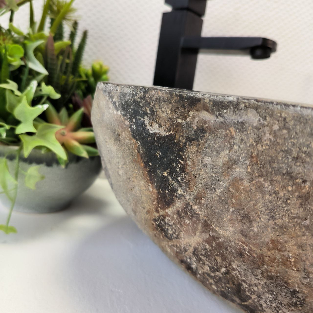 Каменная раковина из речного камня RS-63870 (52*46*16) 0123