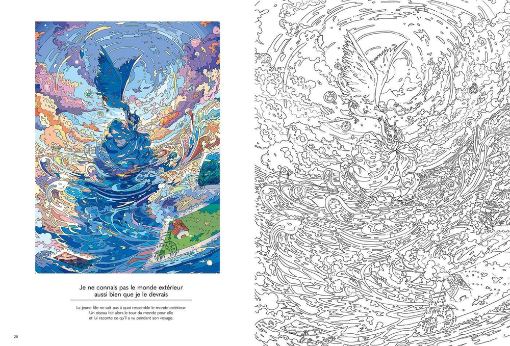Hachette  раскраска по номерам  Les mondes oniriques de Narano - Livre de coloriage