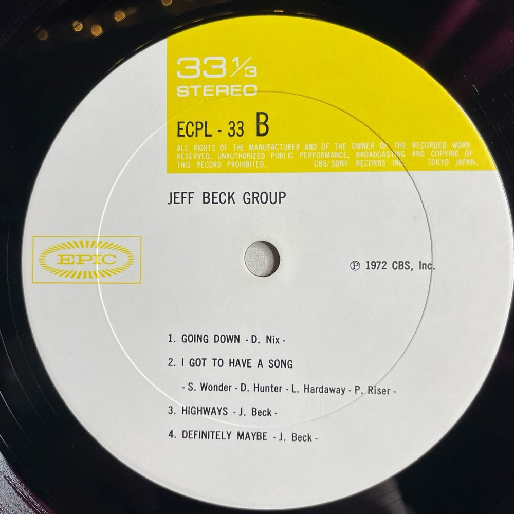Винтажная виниловая пластинка LP Jeff Beck Group (Japan 1972) (No Obi) Sugar Cane