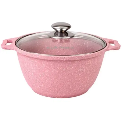 Кастрюля 2л «Trendy style» (rose) со стеклянной крышкой к21tsr