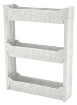 Этажерка универсальная «Wenge» узкая 3-секционная, 595х135х690мм (светло-серый)