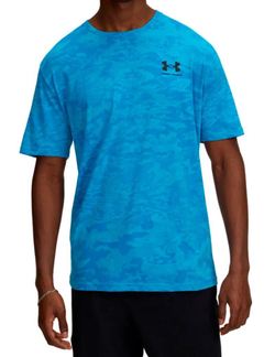 Мужская теннисная футболка Under Armour ABC Camo Short Sleeve - небесный