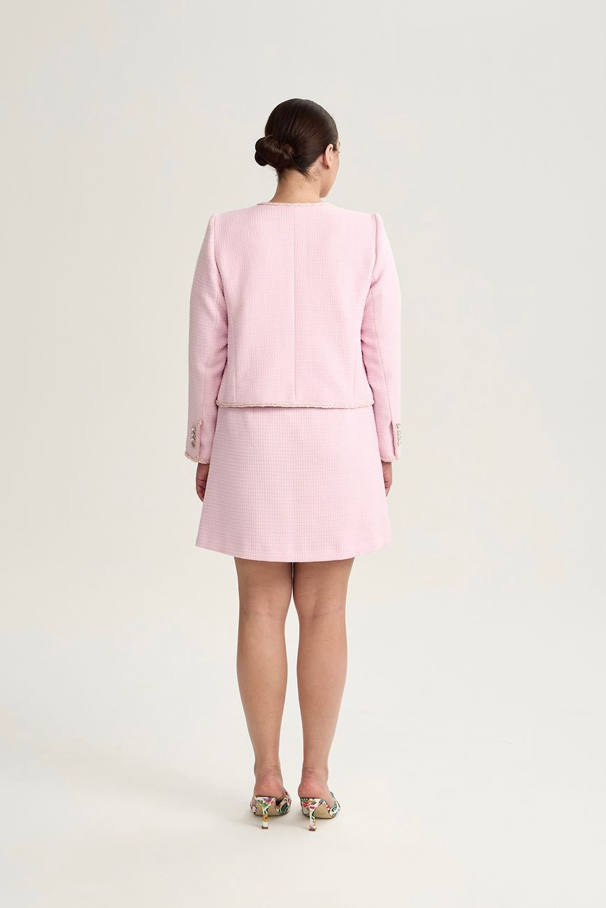 Жакет из твида, розовый