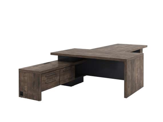 Стол левый 1800х2000х750 с опорной тумбой, блоком розеток и брифингом 1700 T-918L.1000-02