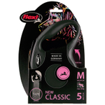 flexi рулетка New Classic M (до 25 кг) 5 м лента черная