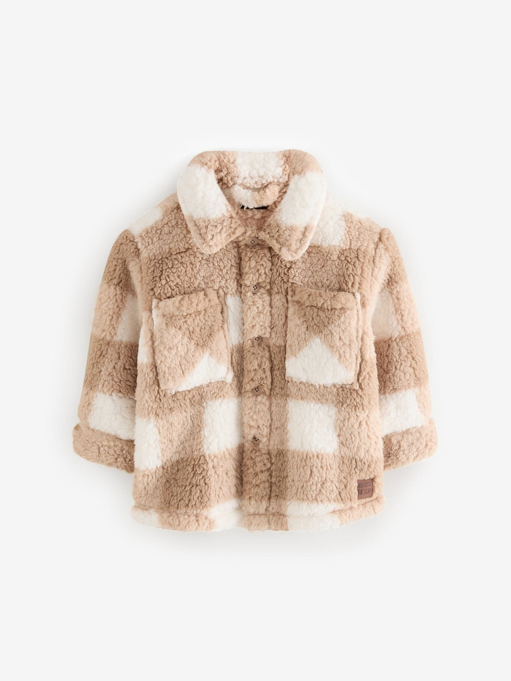 Куртка флисовая для мальчика Next K83-421, Коричневый, Молочный