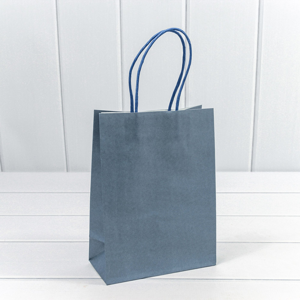 Пакет подарочный 16х22х8см (Синий, Крафт)