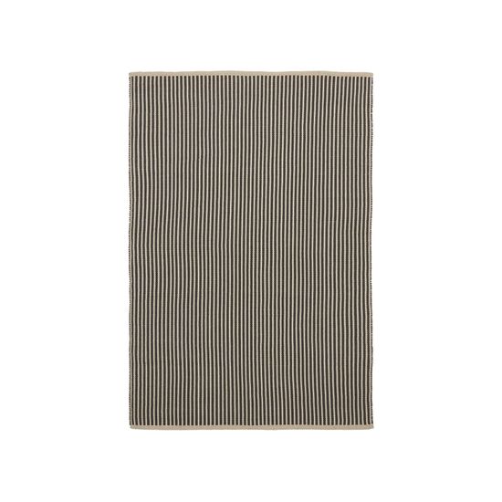 Satanca Ковер в бежевую и черную полоску из синтетики