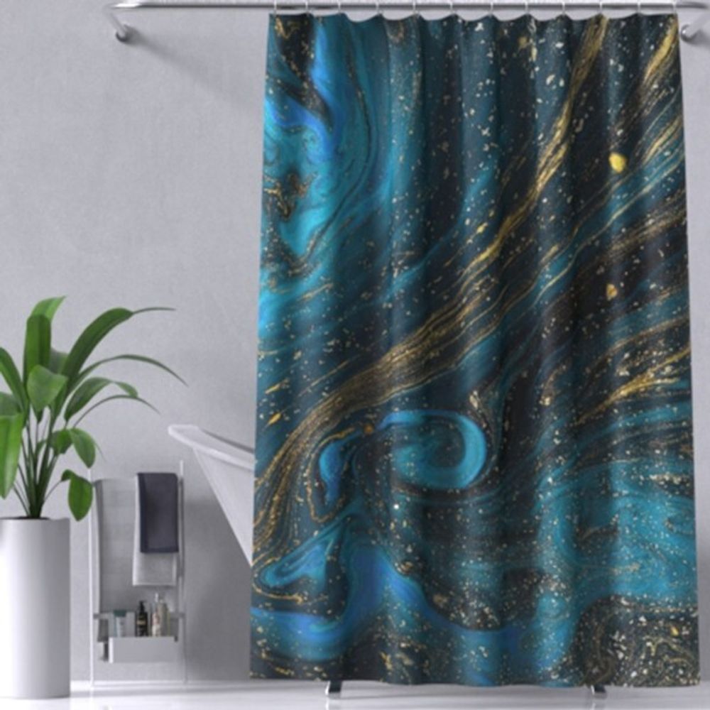 Штора для ванной комнаты ZALEL 180*200 полиэстер с утяжелителем Marble YT-Marble188