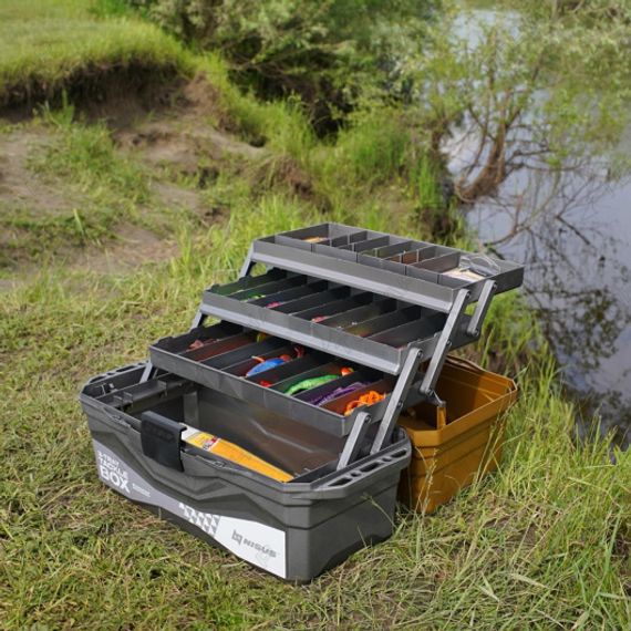 Ящик для снастей NISUS Tackle Box трехполочный золотой (N-TB-3-GO)