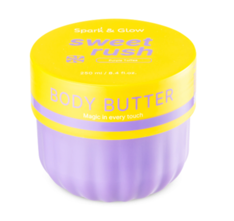 Spark&Glow Баттер для тела с ароматом соленой карамели - Body butter purple toffee scent, 250мл