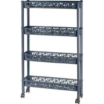 Этажерка Keeplex Light на колесиках четырехсекционная прямоуг. 58х93,5см космический се