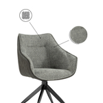 Стул на металлокаркасе Woodville Kansas gray, graphite gray, black, ножки черные