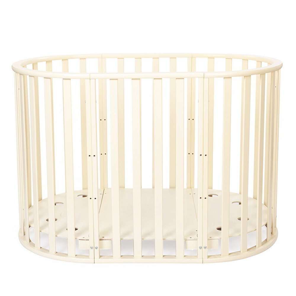 Кроватка-трансформер овальная Vikalex Лоди маятник на колёсах венге