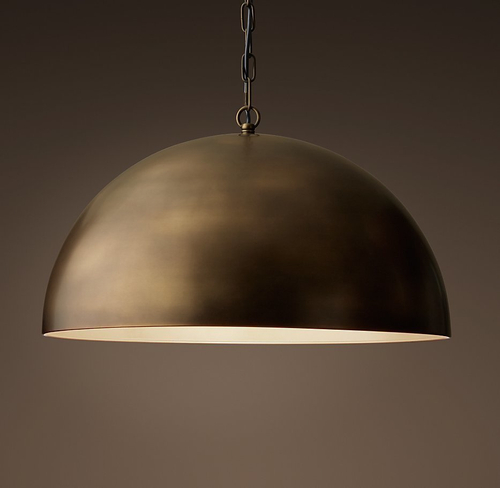 Подвесной дизайнерский светильник  Antiqued Metal Dome Pendant by Restoration Hardware