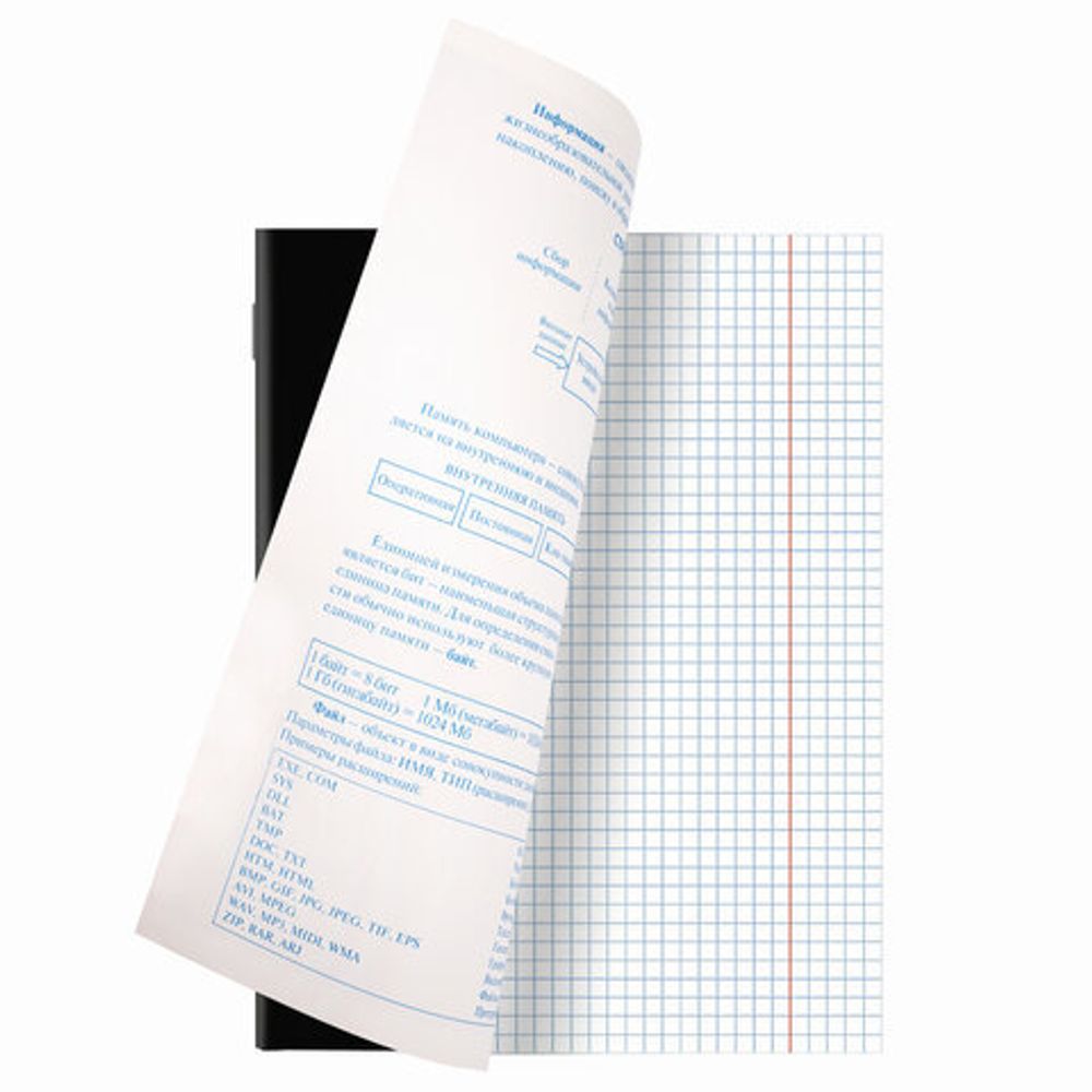 Тетрадь предметная DARK 48 листов, глянцевый лак, ИНФОРМАТИКА, клетка, подсказ, BRAUBERG, 403972