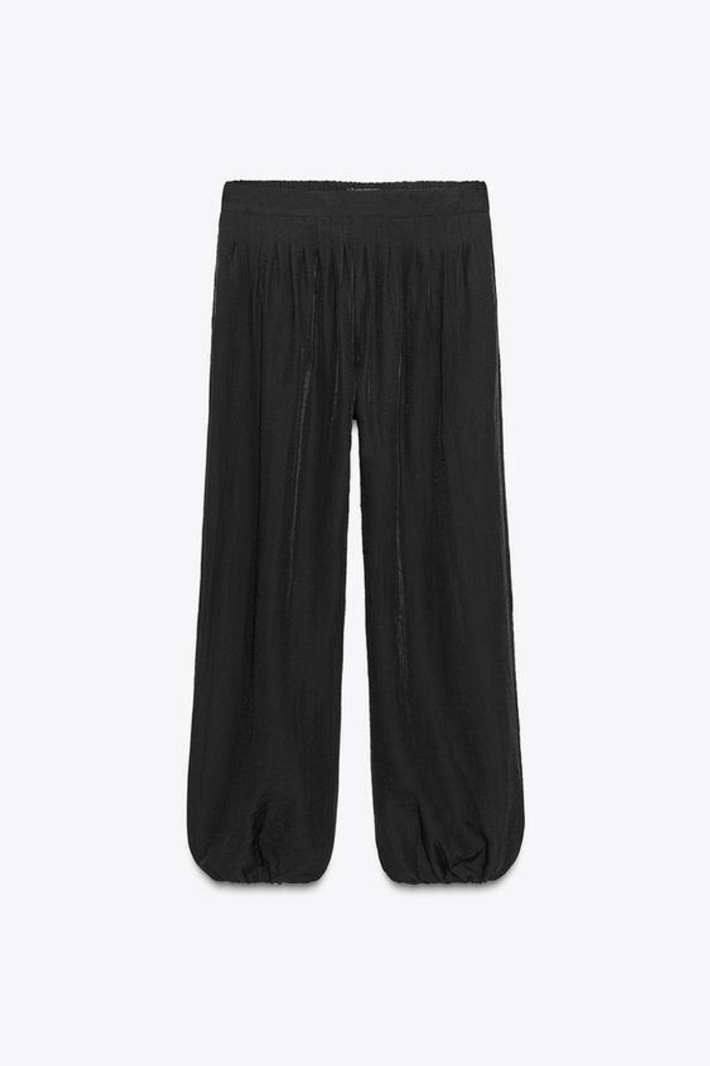 ZARA БРЮКИ-БАГГИ ИЗ СТРУЯЩЕЙСЯ ТКАНИ, ЧЕРНЫЙ