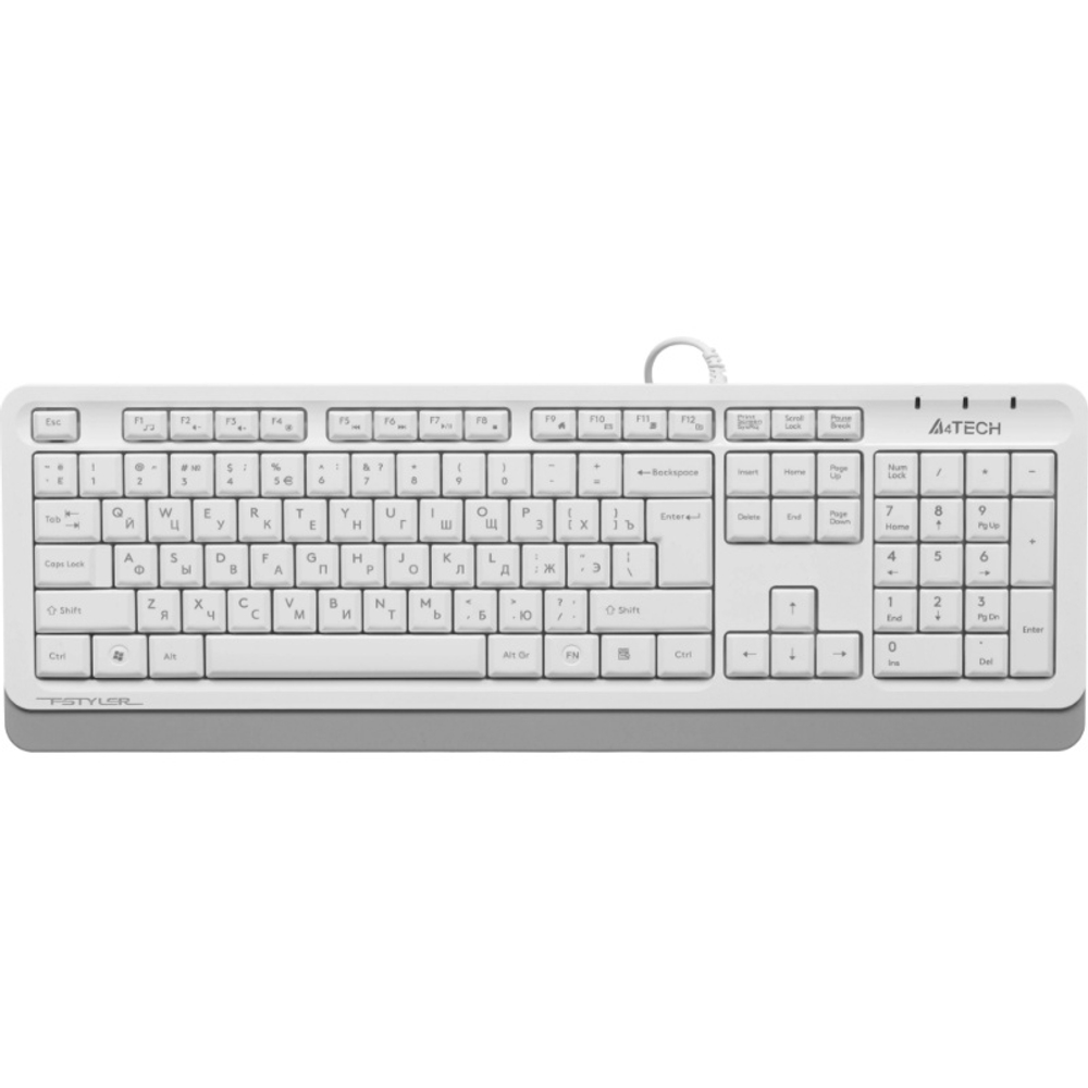 Комплект (клавиатура + мышь) A4Tech Fstyler F1010, белый/серый, USB (мембранная)