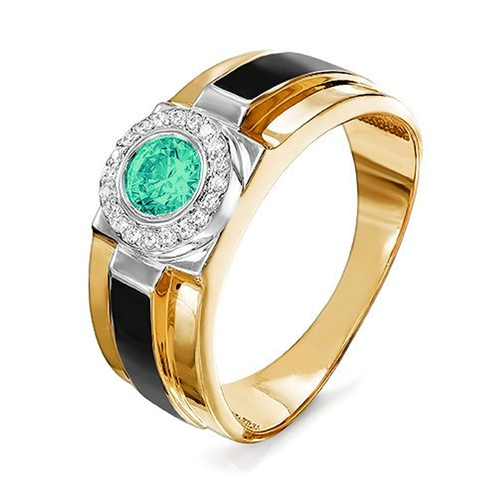 Кольцо из золота с агатами