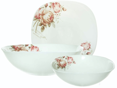 Столовый набор 13 предметов "Чайные розы" квадрат. (78937)