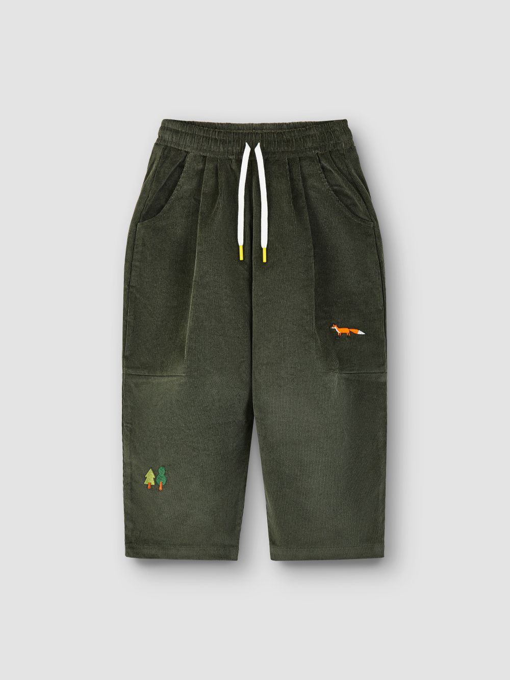 Широкие брюки хаки с вышивкой ЛЕС