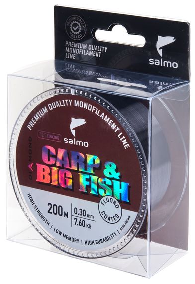 Леска монофильная Salmo Diamond CARP &amp; BIG FISH FLUORO COATED Dark Brown 200/030