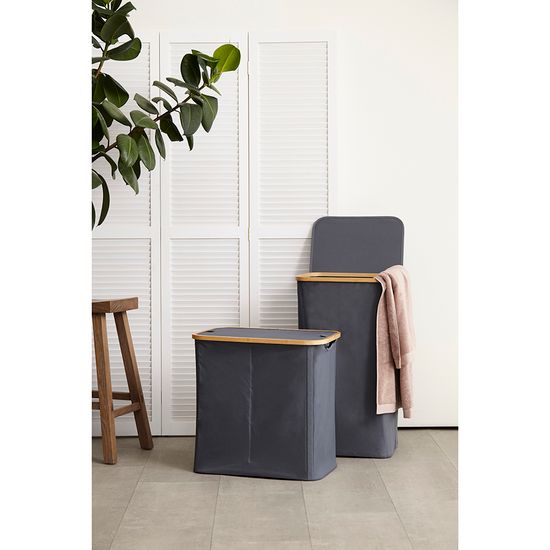 Корзина для белья с двумя отделениями neat twin, 53,5х33х53 см, серая