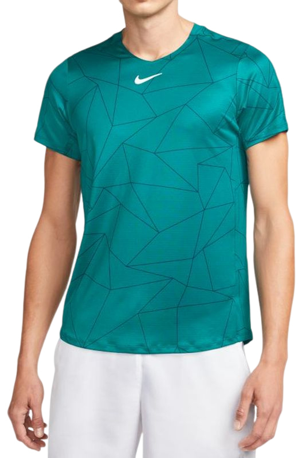 Футболка мужская теннисная Nike Court Dri-Fit Advantage Crew M - bright spruce/white