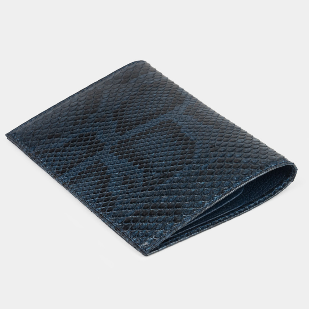 Обложка для паспорта и автодокументов кожаная Moscou Easy синего цвета